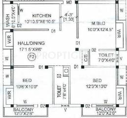Nithila The Lotus Flats (3BHK+2T (1,106 sq ft) 1106 sq ft)