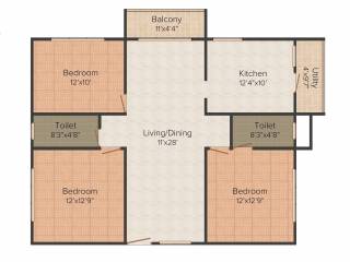 SP Shyams Yes Gee Yes (3BHK+3T (1,421 sq ft) 1421 sq ft)
