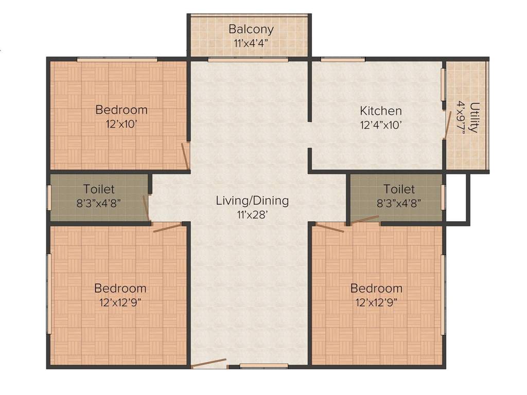 SP Shyams Yes Gee Yes (3BHK+3T (1,421 sq ft) 1421 sq ft)
