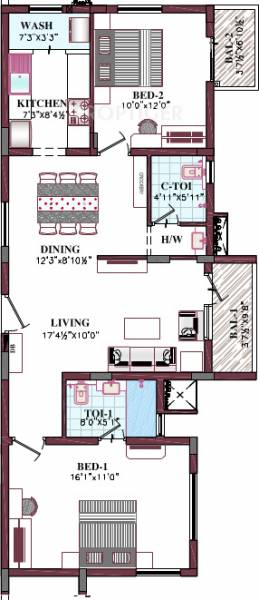 Green Meadows (2BHK+2T (1,200 sq ft) 1200 sq ft)