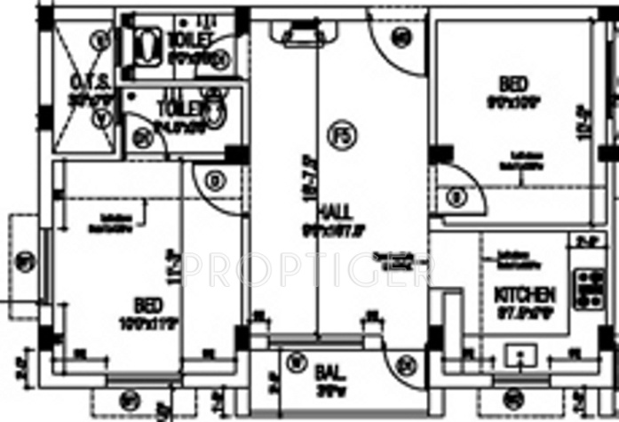 Shrishti Sansthan (2BHK+2T (925 sq ft) 925 sq ft)