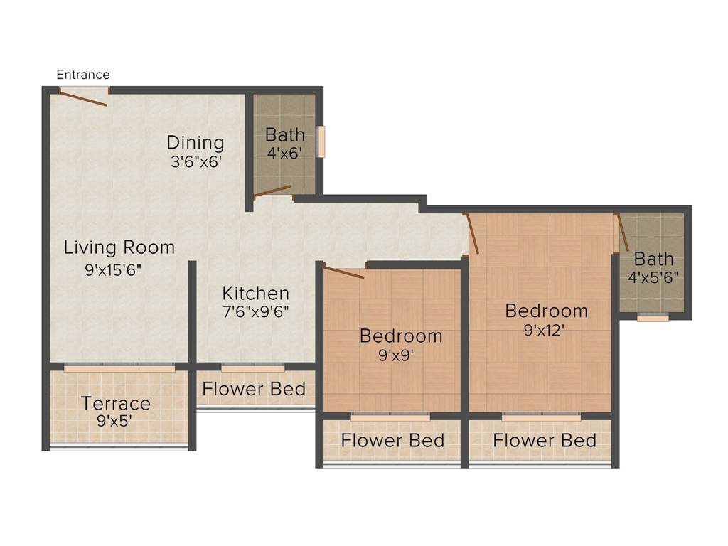 Shree Ganesh Sunshine Star Complex (2BHK+2T (825 sq ft) 825 sq ft)