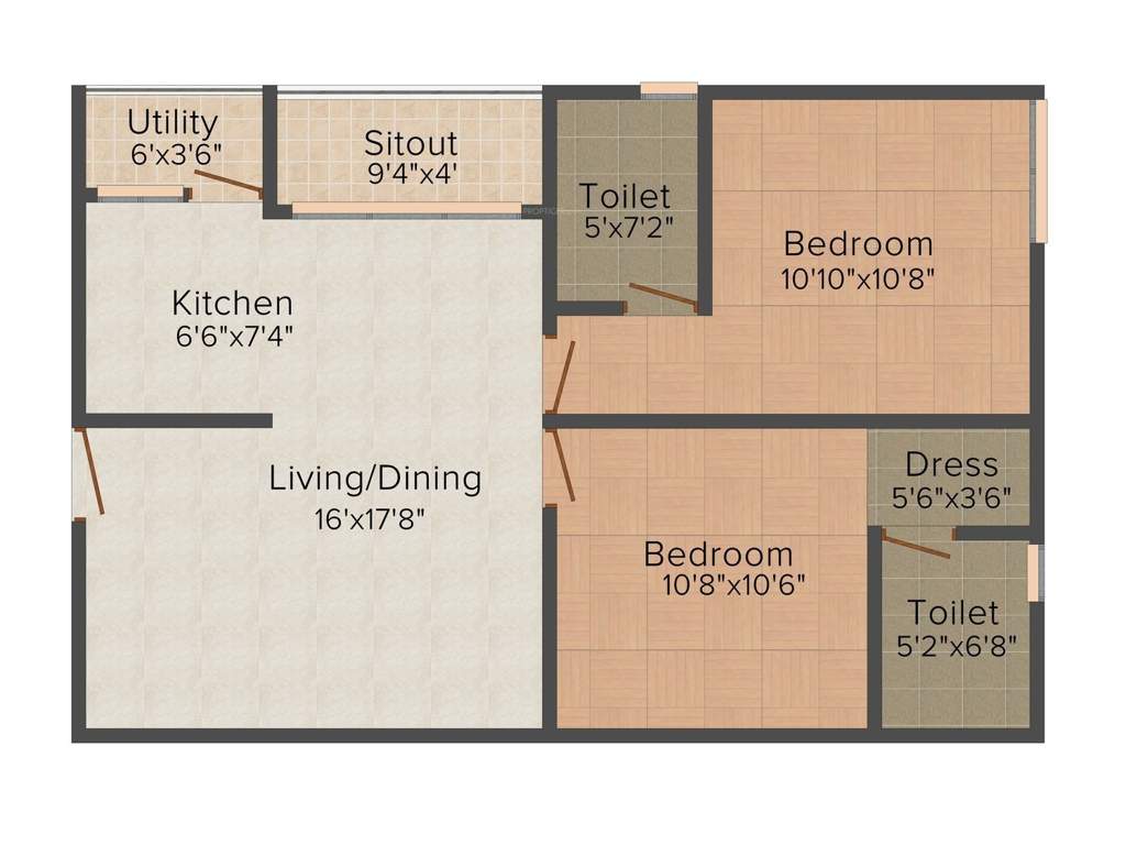 Alpine Fiesta (2BHK+2T (1,221 sq ft) + Study Room 1221 sq ft)