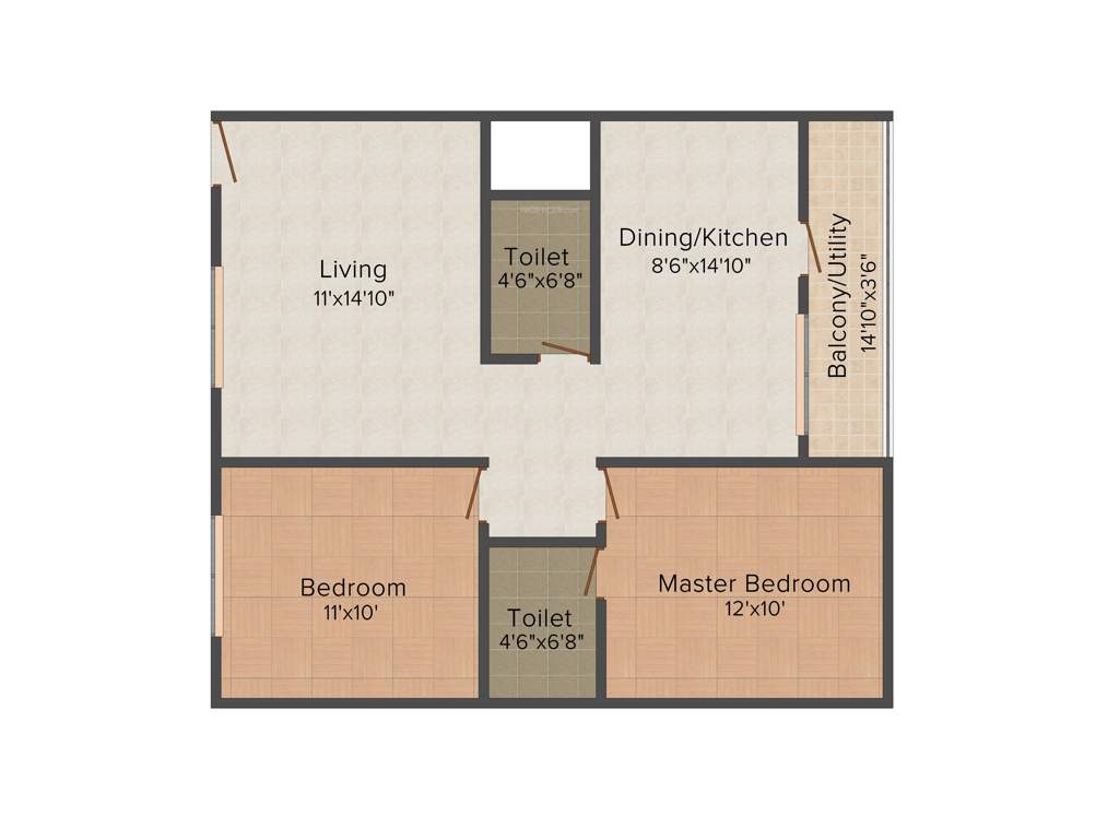 DS DSMAX SEAGULL (2BHK+2T (1,010 sq ft) 1010 sq ft)