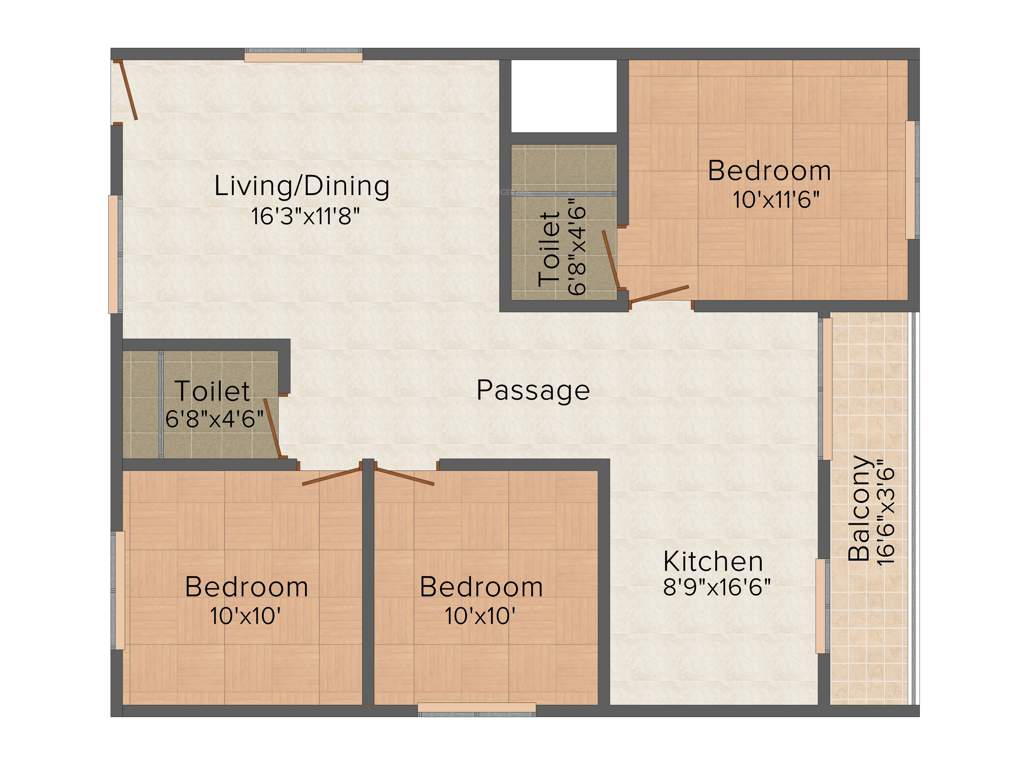 DS DSMAX SEAGULL (3BHK+2T (1,310 sq ft) 1310 sq ft)