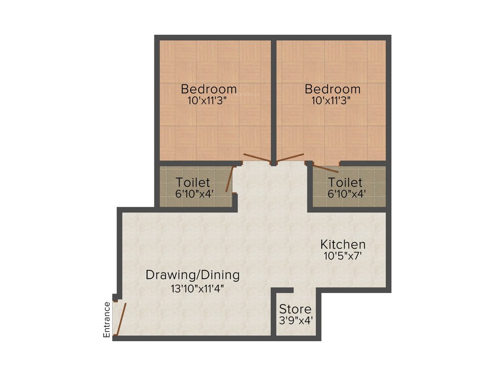 Suryam Pride (2BHK+2T (1,098 sq ft) 1098 sq ft)