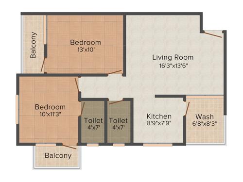 M K Swamikrupa Height (2BHK+2T (1,000 sq ft) 1000 sq ft)