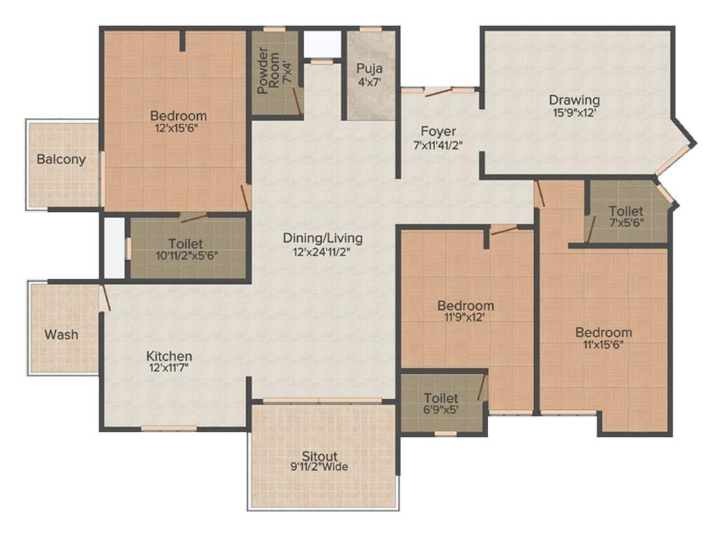 PNR High Nest (3BHK+3T (2,385 sq ft) 2385 sq ft)