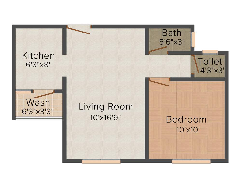Applewoods Satyesh Residency (1BHK+1T (646 sq ft) 646 sq ft)