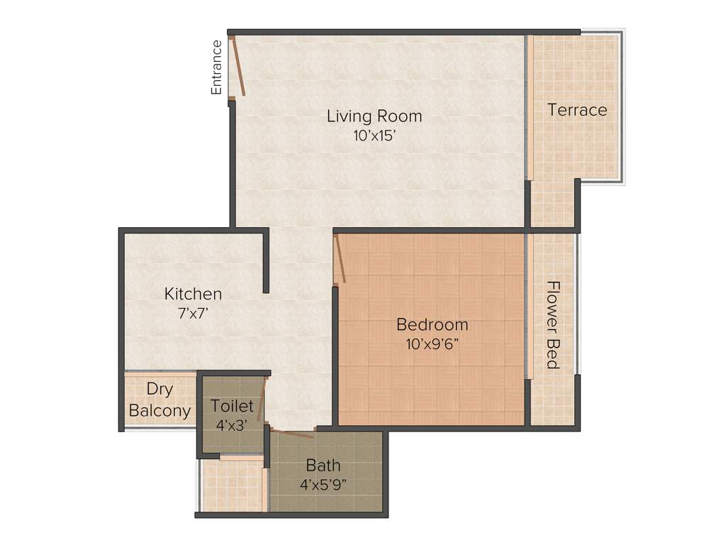 New A1 Sai Jasmine (1BHK+1T (657 sq ft) 657 sq ft)