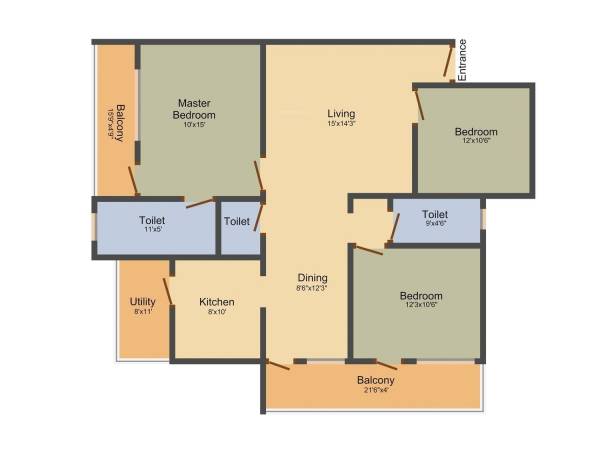 Ajantha Royal (3BHK+2T (1,610 sq ft) 1610 sq ft) Ajantha Royal (3BHK+2T (1,610 sq ft) 1610 sq ft)