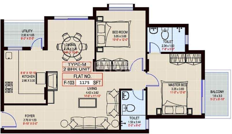Sumadhura Shikharam (2BHK+2T (1,175 sq ft) 1175 sq ft)