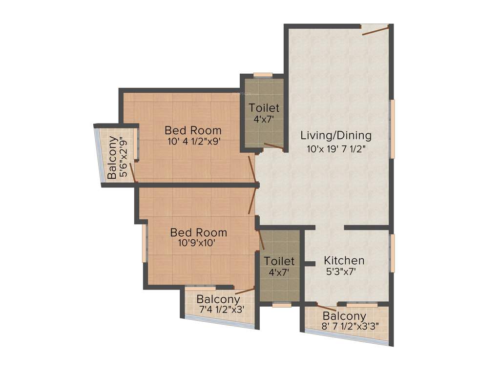 Sai Satcharita (2BHK+2T (842 sq ft) 842 sq ft)