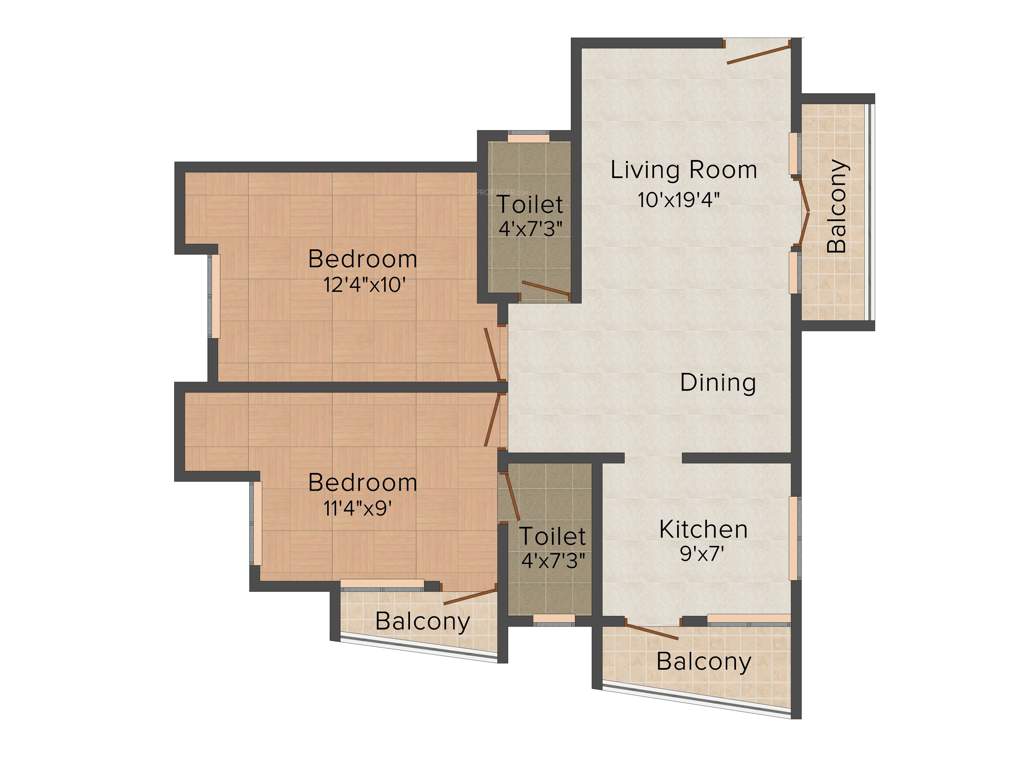 Sai Satcharita (2BHK+2T (895 sq ft) 895 sq ft)