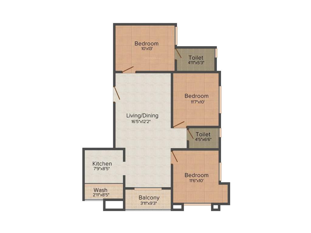 MMRF Sai Enclave (3BHK+3T (1,300 sq ft) 1300 sq ft)