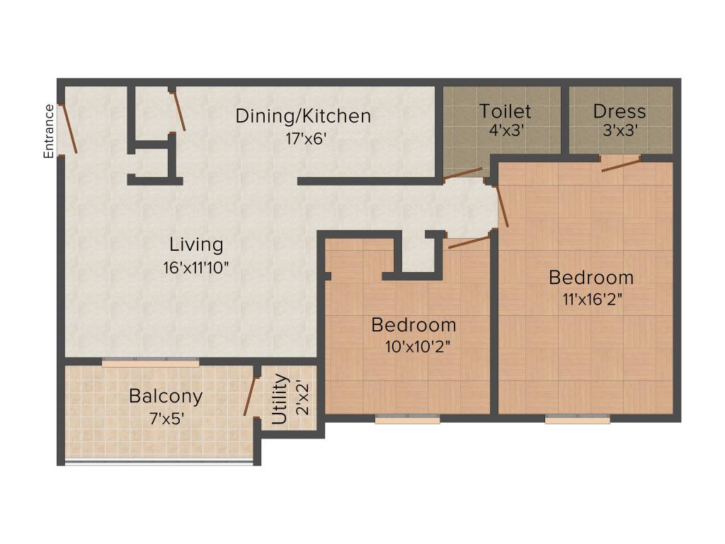 Rama Krystal City (2BHK+2T (849 sq ft) 849 sq ft) Rama Krystal City (2BHK+2T (849 sq ft) 849 sq ft)