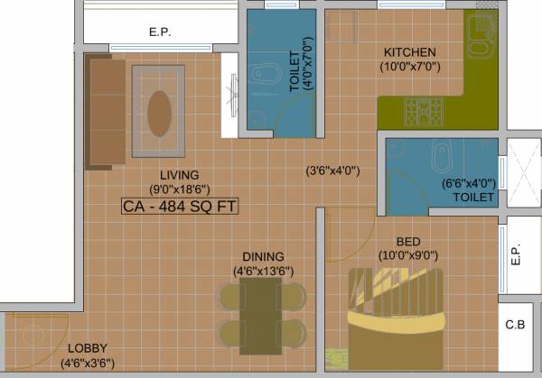 JVM Srushti Vihar (1BHK+2T (726 sq ft) 726 sq ft)