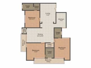 Accurate and Associcates Tulsi Palm 3BHK+3T (2,017 sq ft) + Pooja Room Accurate and Associcates Tulsi Palm 3BHK+3T (2,017 sq ft) + Pooja Room