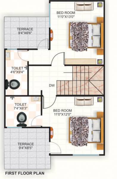  green-villas Floor Plan First Floor Plan