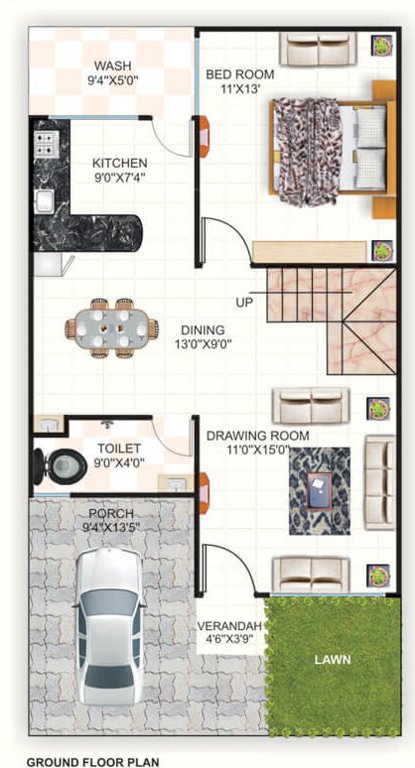  green villas Floor Plan Ground Floor Plan