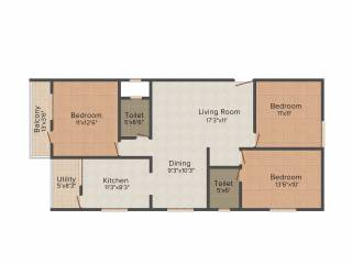 SV Alphyne (3BHK+2T (1,295 sq ft) 1295 sq ft)