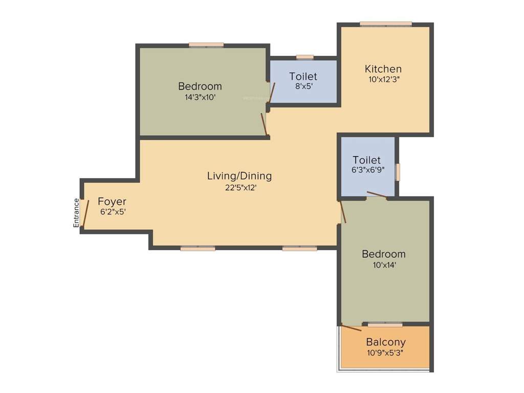 Appaswamy The Bloomingdale (2BHK+2T (1,259 sq ft) 1259 sq ft)
