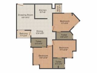 Desai DD Misty Hills (3BHK+3T (1,286 sq ft) 1286 sq ft)