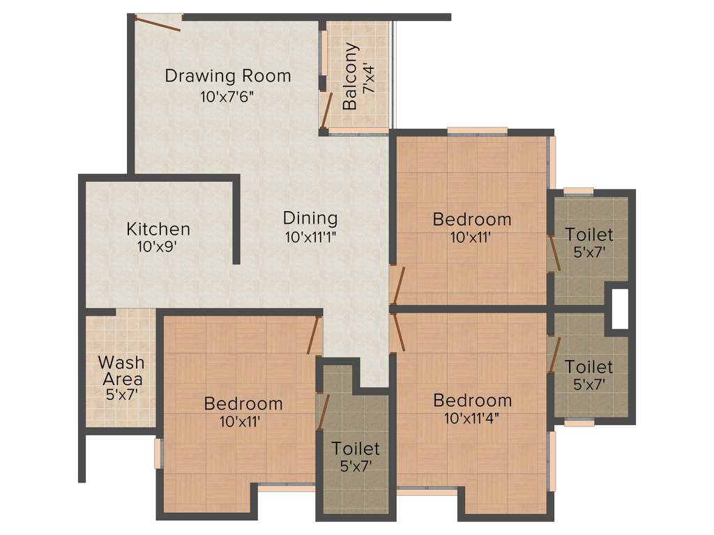 Desai DD Golden Gate (3BHK+3T (1,150 sq ft) 1150 sq ft)