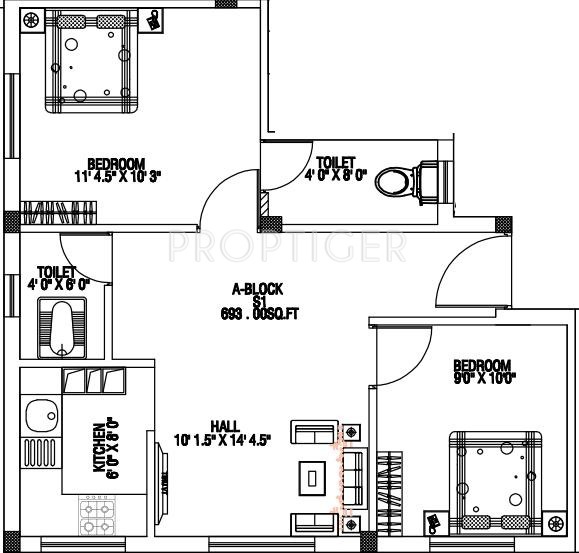 CC Anugraha (2BHK+2T (693 sq ft) 693 sq ft) CC Anugraha (2BHK+2T (693 sq ft) 693 sq ft)