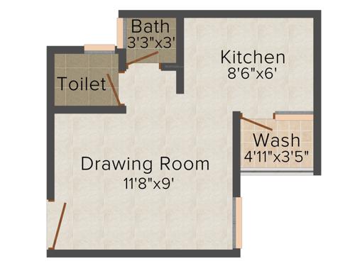 Aroma Aakruti Aangan (1BHK+1T (405 sq ft) 405 sq ft) Aroma Aakruti Aangan (1BHK+1T (405 sq ft) 405 sq ft)