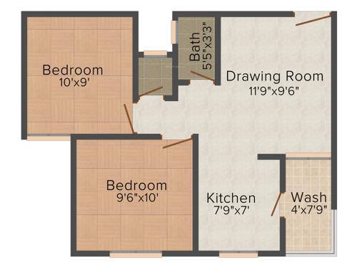 Aroma Aakruti Aangan (2BHK+1T (828 sq ft) 828 sq ft) Aroma Aakruti Aangan (2BHK+1T (828 sq ft) 828 sq ft)