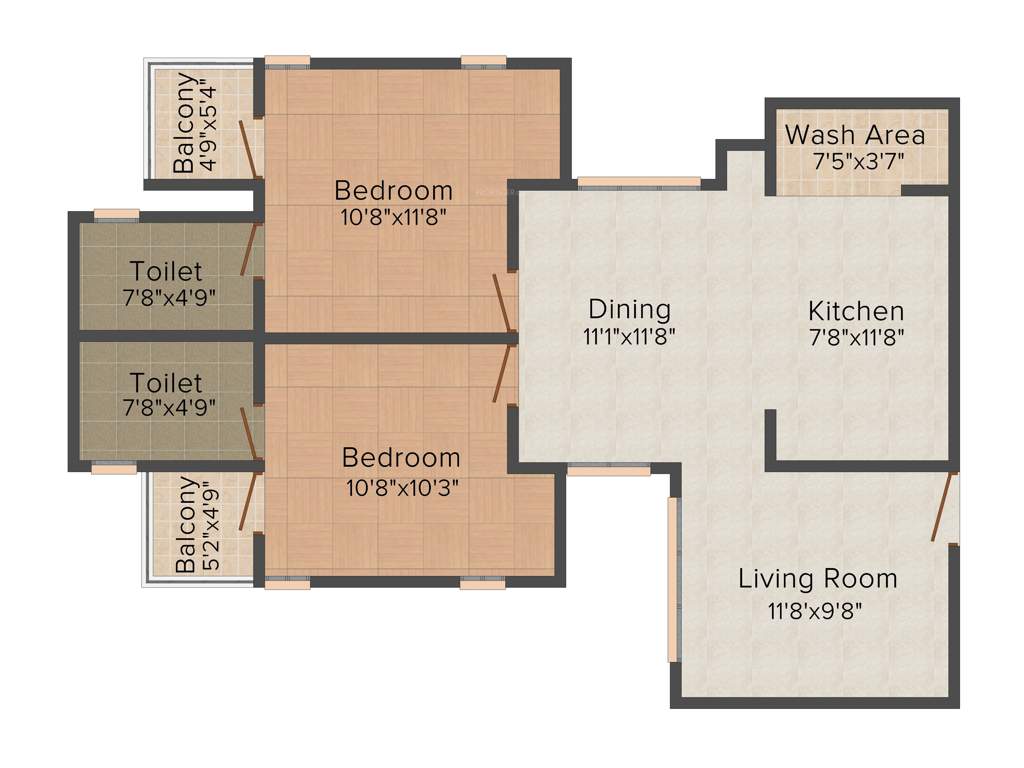 Desai DD Diamond Valley (2BHK+2T (1,141 sq ft) 1141 sq ft)