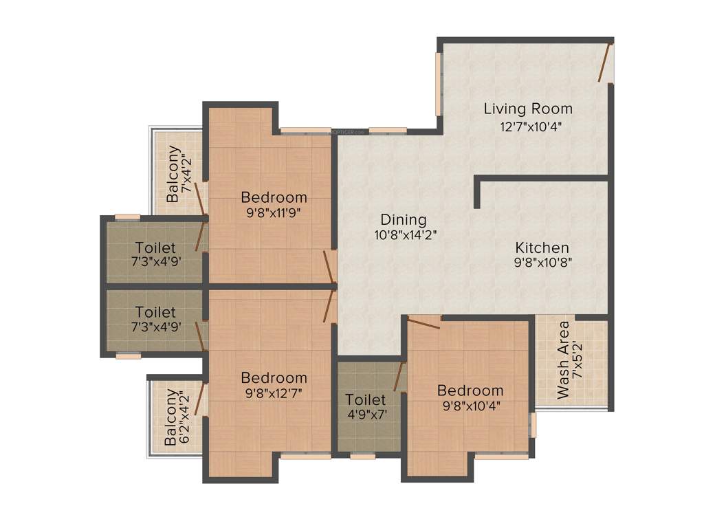 Desai DD Diamond Valley (3BHK+3T (1,441 sq ft) 1441 sq ft)