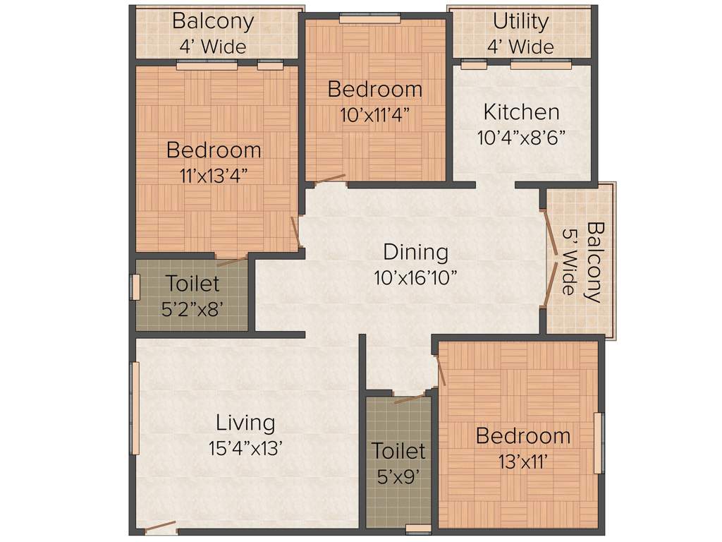 SLV Raj Driva (3BHK+2T (1,490 sq ft) 1490 sq ft)