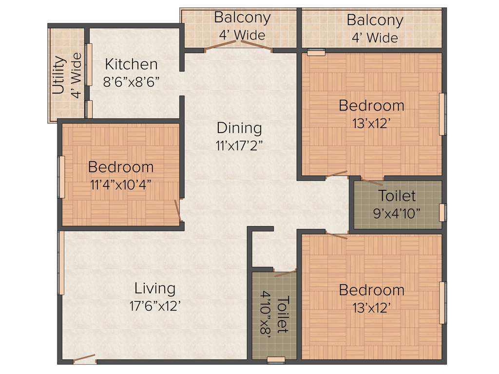 SLV Raj Driva (3BHK+2T (1,542 sq ft) 1542 sq ft)