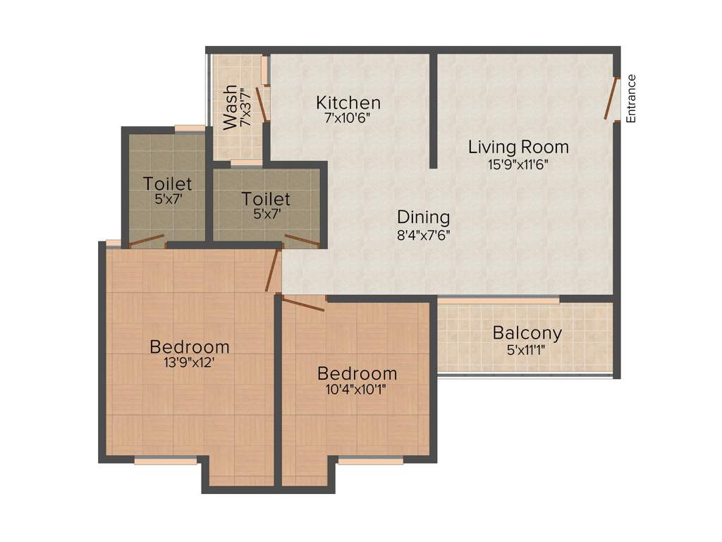 Shreenath Puram (2BHK+2T (1,215 sq ft) 1215 sq ft)