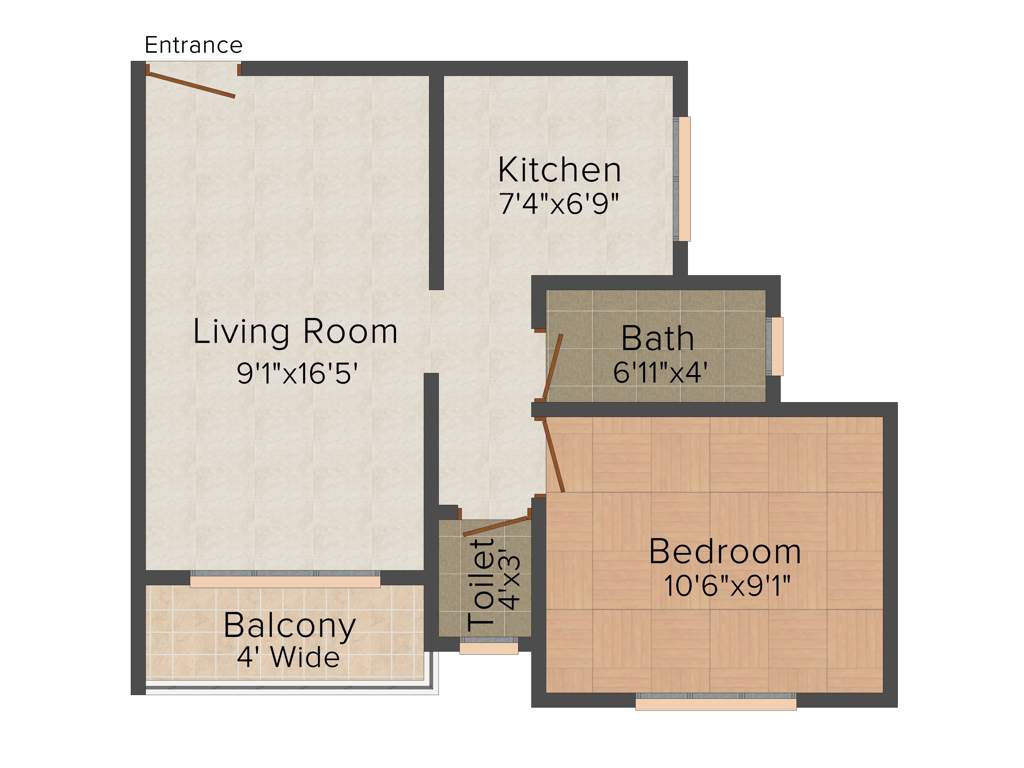 Sairaj Golden View (1BHK+1T (565 sq ft) 565 sq ft)