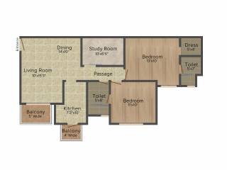 Emaar Emerald Estate (2BHK+2T (1,020 sq ft) 1020 sq ft) Emaar Emerald Estate (2BHK+2T (1,020 sq ft) 1020 sq ft)