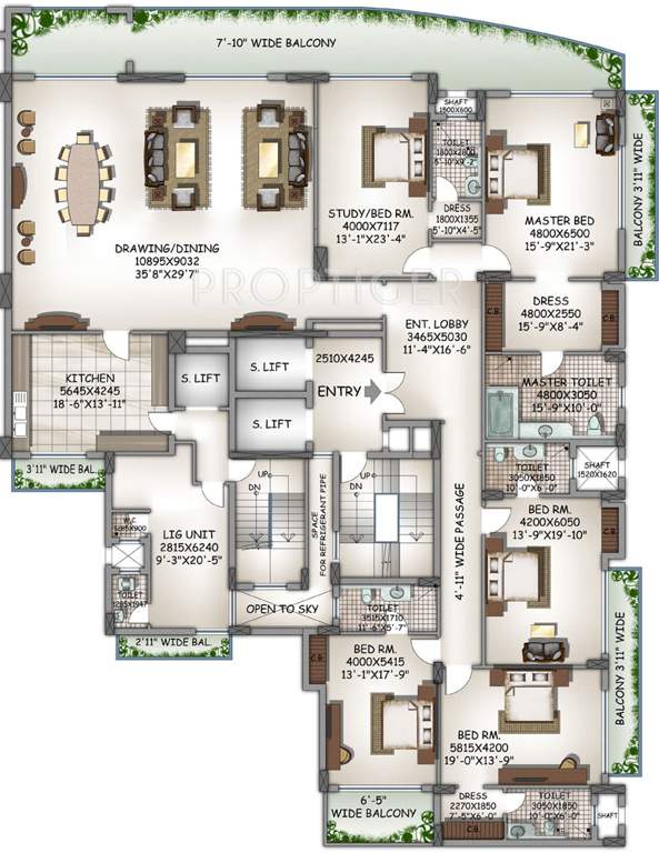 DLF Kings Court (5BHK+6T (7,251 sq ft) 7251 sq ft)