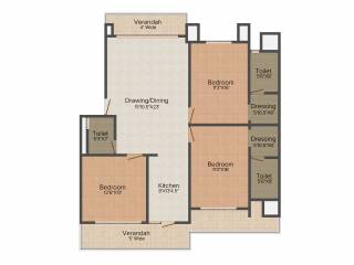 Mona Paradise (3BHK+3T (1,980 sq ft) 1980 sq ft)