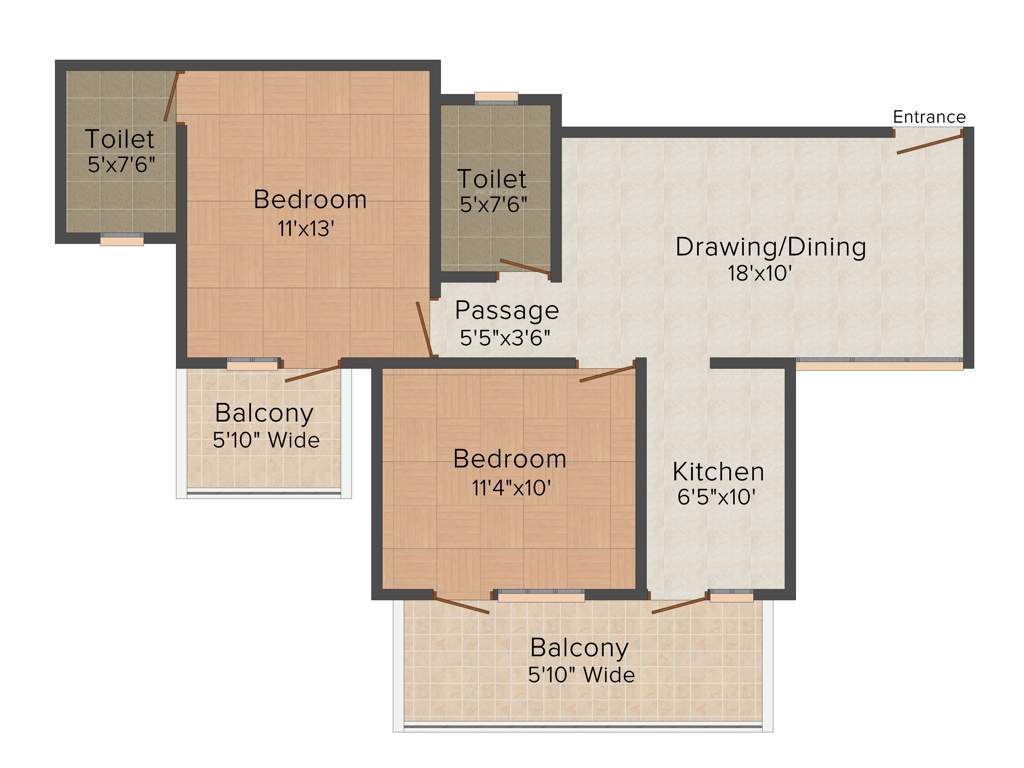 Shree Olive (2BHK+2T (1,075 sq ft) 1075 sq ft)