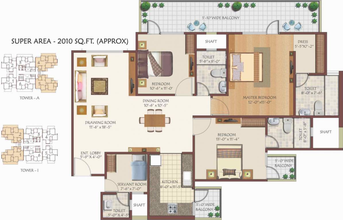 Shree Olive (3BHK+3T (2,010 sq ft) + Servant Room 2010 sq ft) Shree Olive (3BHK+3T (2,010 sq ft) + Servant Room 2010 sq ft)