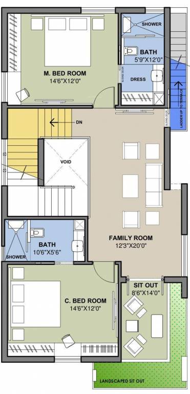 Avani Sukruti Homes (3BHK+3T (2,150 sq ft)   Pooja Room 2150 sq ft)