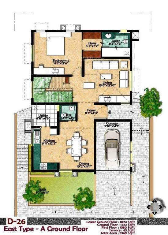 Shriram Panorama Hills Villas (4BHK+4T (3,369 sq ft)   Servant Room 3369 sq ft)