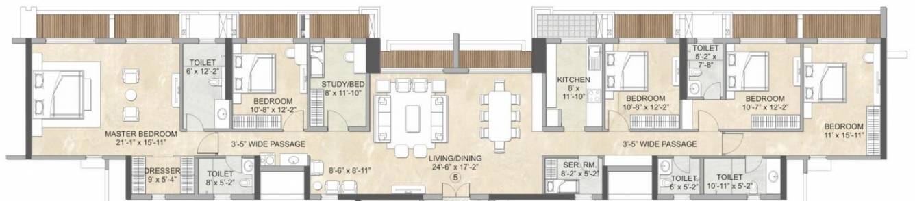 Kalpataru Sparkle (5BHK+5T (3,800 sq ft)   Study Room 3800 sq ft)