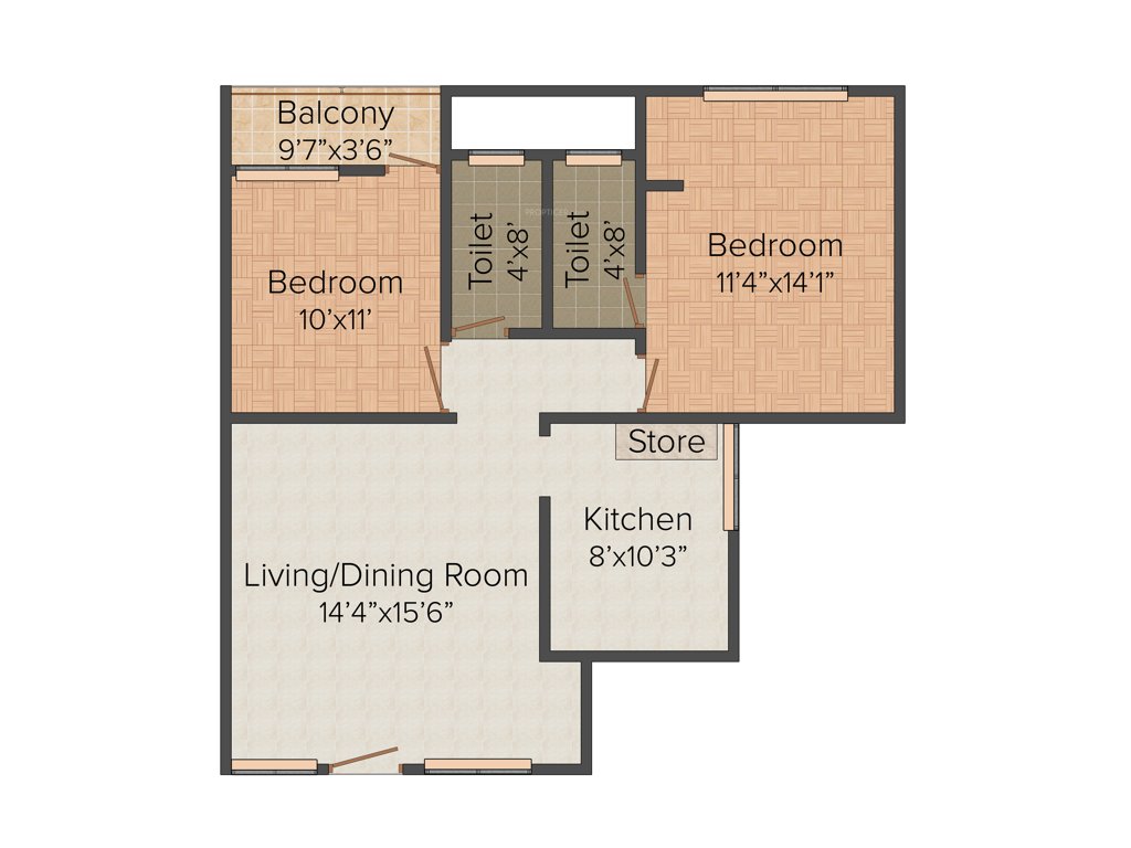 Ashvar Aishwaryam (2BHK+2T (985 sq ft) 985 sq ft)