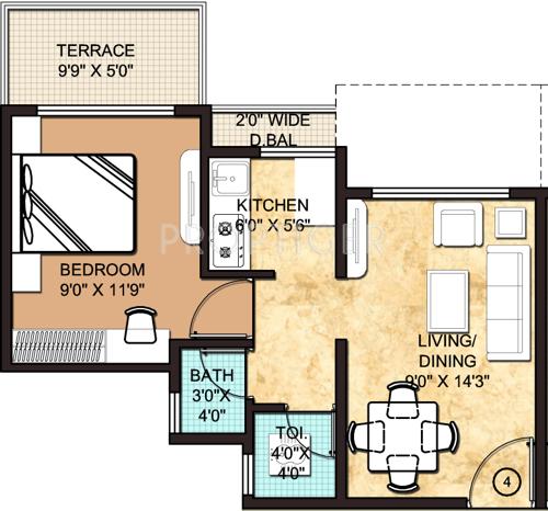 Moraj Maa Smriti (1BHK+1T (575 sq ft) 575 sq ft)