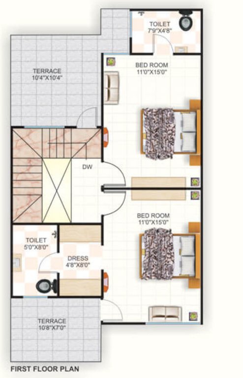  green villas Floor Plan First Floor Plan