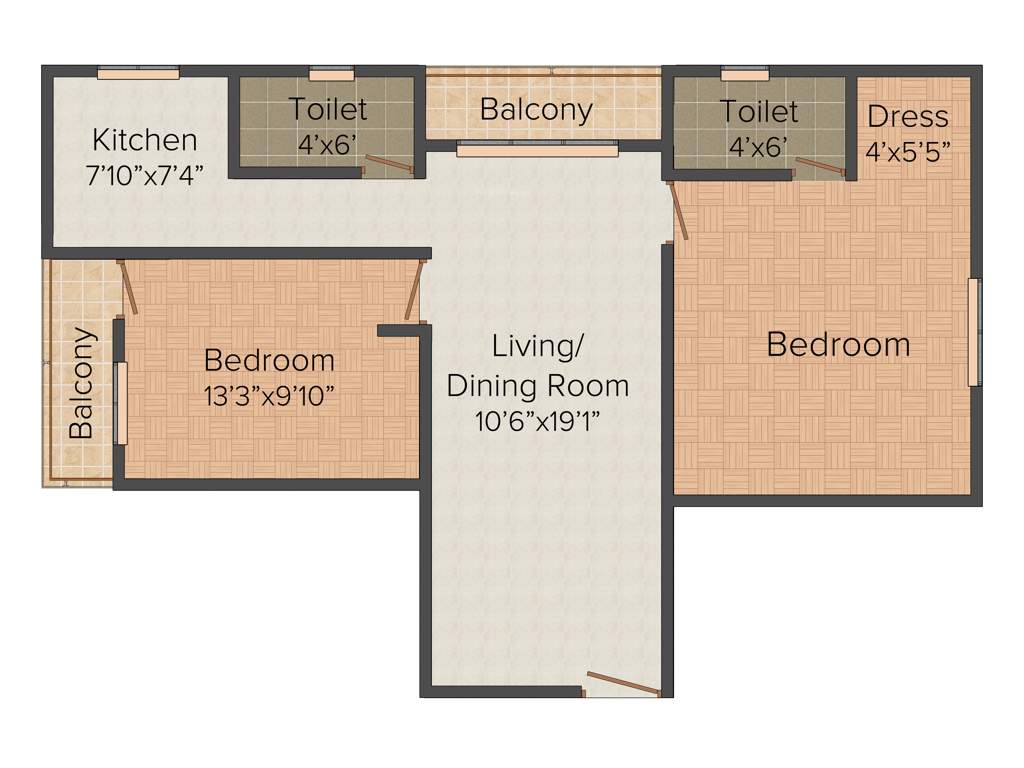 EGB EGB Shantham (2BHK+2T (1,240 sq ft) 1240 sq ft)