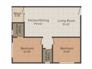 Akshar Paradise Apartments (2BHK+2T (1,000 sq ft) 1000 sq ft)